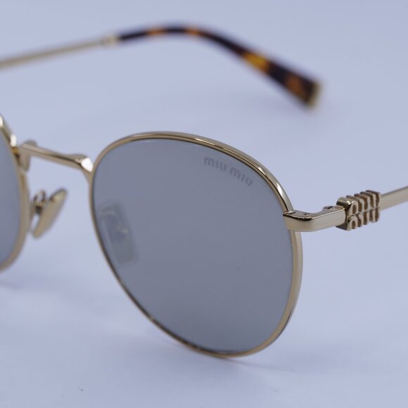 Miu Miu MU55ZS 5AK07F Sunglasses Gold Round Frame main image 4